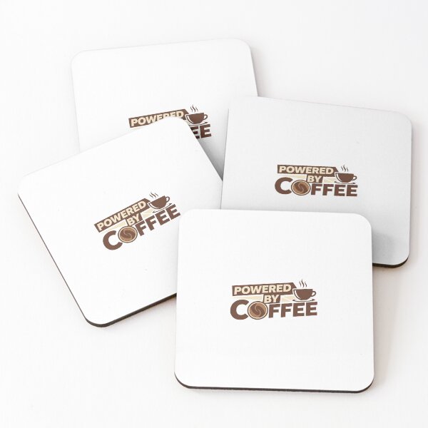 Item preview, Powered by Coffee Funny Coffee Lover Quote Typography Design for Coffee Addicts designed and sold by RahulArtForge.
