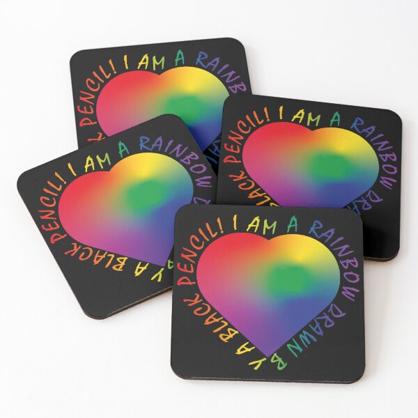 Item preview, Black Pencil Rainbow Crayon Heart Quote designed and sold by DrTol.