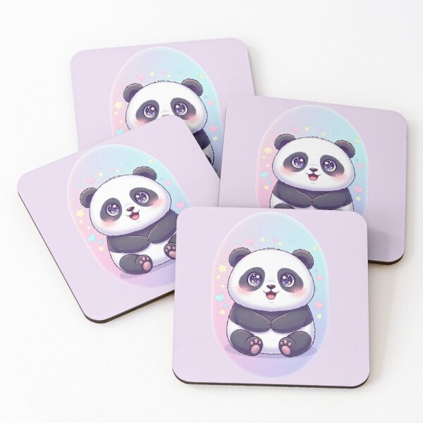 Item preview, Cute Kawaii Panda with Starry Eyes – Pastel Aesthetic Panda Illustration designed and sold by LavinyArt.
