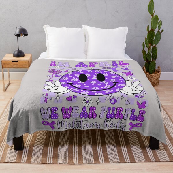 Item preview, in April We Wear Purple for Military Smile Face Women Kids designed and sold by MabelWells.
