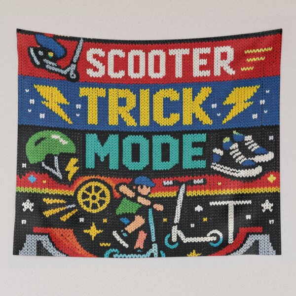 Item preview, Scooter Trick Fashion Stunt Scooter Knitting Pattern Design designed and sold by Mauswohn.