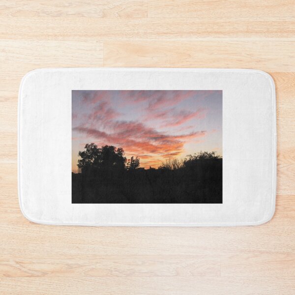 Item preview, Serene Silhouetted Trees at Colorful Sunset Sky With Pink Clouds Over Quiet Rural Horizon designed and sold by Nmallia.