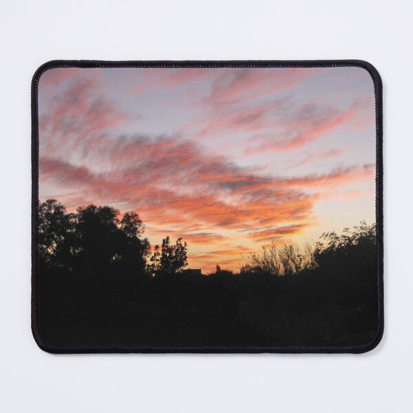 Item preview, Serene Silhouetted Trees at Colorful Sunset Sky With Pink Clouds Over Quiet Rural Horizon designed and sold by Nmallia.
