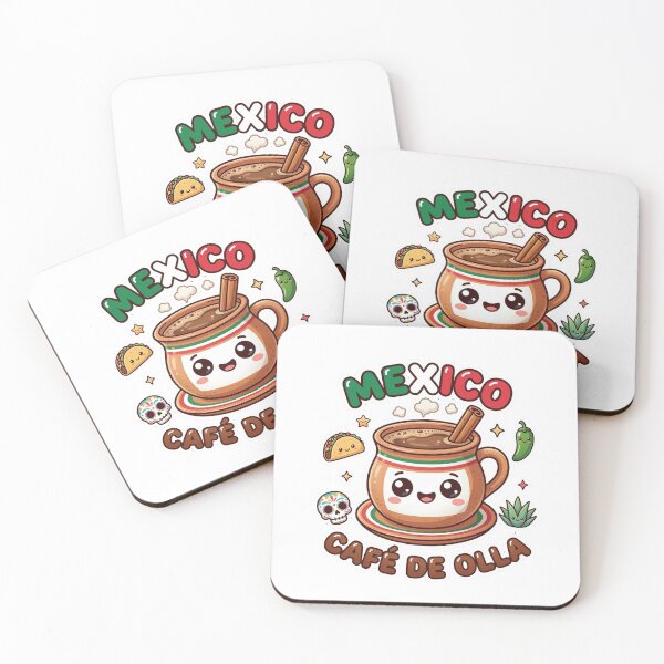 Item preview, Kawaii Mexico Café de Olla: Cute Taco & Calavera Cantarito designed and sold by Jaroslaw-S.