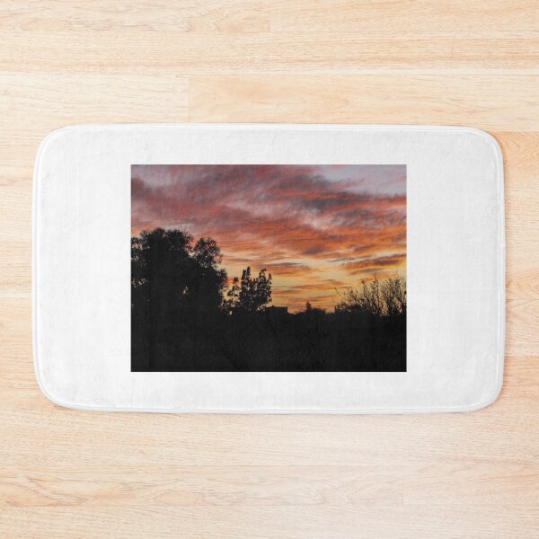 Item preview, Serene Silhouetted Trees at Colorful Sunset Sky With Pink Clouds Over Quiet Rural Horizon designed and sold by Nmallia.