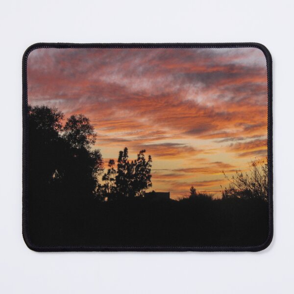 Item preview, Serene Silhouetted Trees at Colorful Sunset Sky With Pink Clouds Over Quiet Rural Horizon designed and sold by Nmallia.