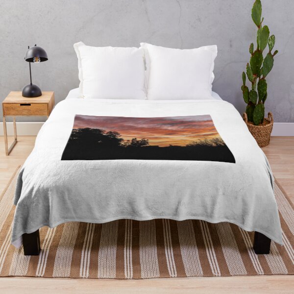 Item preview, Serene Silhouetted Trees at Colorful Sunset Sky With Pink Clouds Over Quiet Rural Horizon designed and sold by Nmallia.