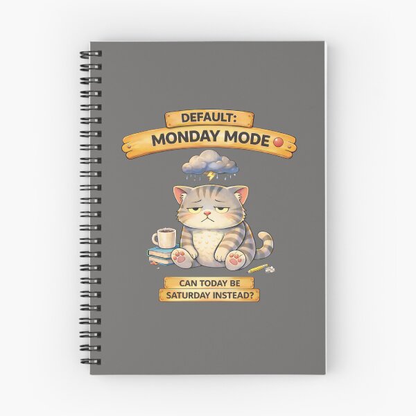 Item preview, Funny Cat Default MONDAY Mode Cat Humor Adulting Survival Meme designed and sold by Mindworx21.