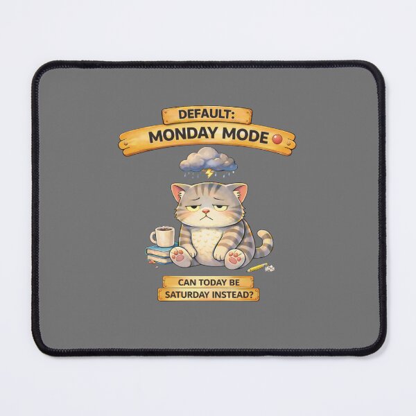 Item preview, Funny Cat Default MONDAY Mode Cat Humor Adulting Survival Meme designed and sold by Mindworx21.