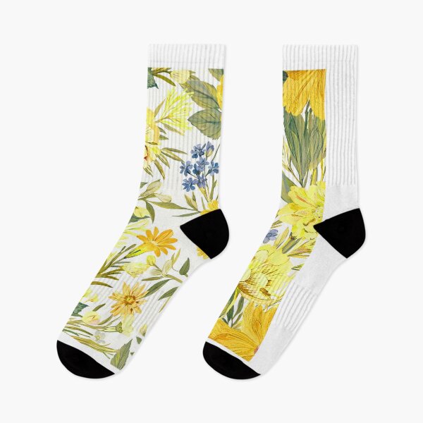 Item preview, Soft Botanical Floral Pattern with Bright Yellow Flowers designed and sold by soft-pop-studio.