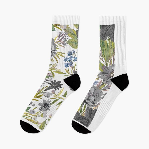 Item preview, Soft Botanical Floral Pattern with Soft Gray Flowers designed and sold by soft-pop-studio.