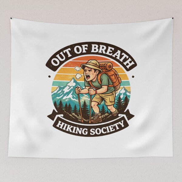 Item preview, Out of Breath Hiking Society – Funny Retro Hiking Shirt for Mountain & Nature Lovers designed and sold by Wear Sculpt.