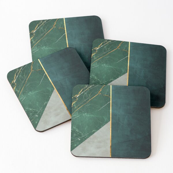 Item preview, Minimalist emerald marble design with gold – geometric green petrol structure designed and sold by CosmicGlyph.