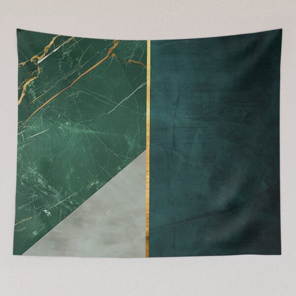 Item preview, Minimalist emerald marble design with gold – geometric green petrol structure designed and sold by CosmicGlyph.