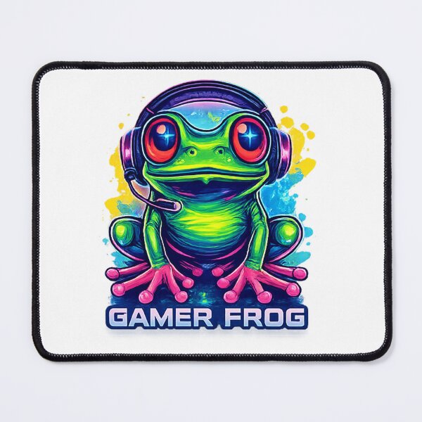 Item preview, Neon Gamer Frog – Funny Retro Gaming Frog Sticker designed and sold by Dinaelsherkawy.