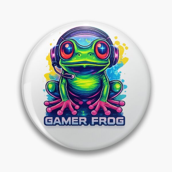 Item preview, Neon Gamer Frog – Funny Retro Gaming Frog Sticker designed and sold by Dinaelsherkawy.
