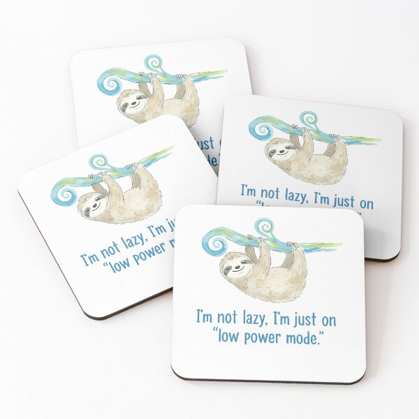 Item preview, Funny Sloth Low Power Mode Cute Lazy Sloth Illustration designed and sold by StickyDelights.