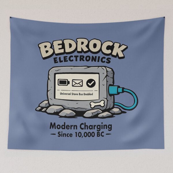 Item preview, Stone Age USB‑C Charger – Flintstones Tech Parody Design designed and sold by VoglR.