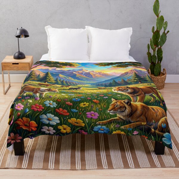 Artikelvorschau, 4D Picasso Inspired Fantasy Landscape with Tigers Wolves Deer and Nature Harmony entworfen und verkauft von FotoworldEdel.