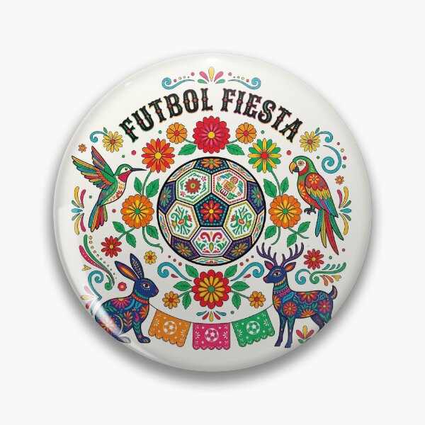 Item preview, Futbol Fiesta Mexican Folk Art Soccer Design – Colorful Floral Football Illustration designed and sold by Verycutethings.