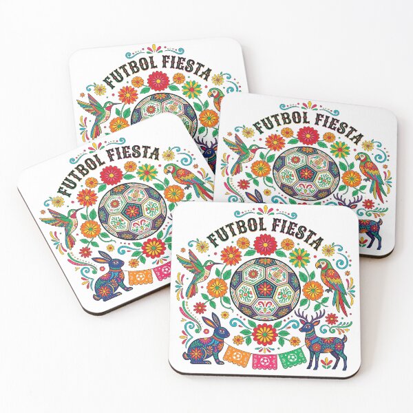 Item preview, Futbol Fiesta Mexican Folk Art Soccer Design – Colorful Floral Football Illustration designed and sold by Verycutethings.