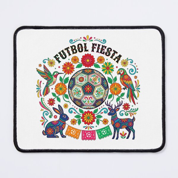Item preview, Futbol Fiesta Mexican Folk Art Soccer Design – Colorful Floral Football Illustration designed and sold by Verycutethings.