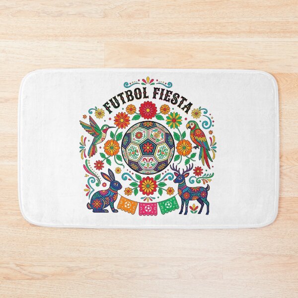 Item preview, Futbol Fiesta Mexican Folk Art Soccer Design – Colorful Floral Football Illustration designed and sold by Verycutethings.