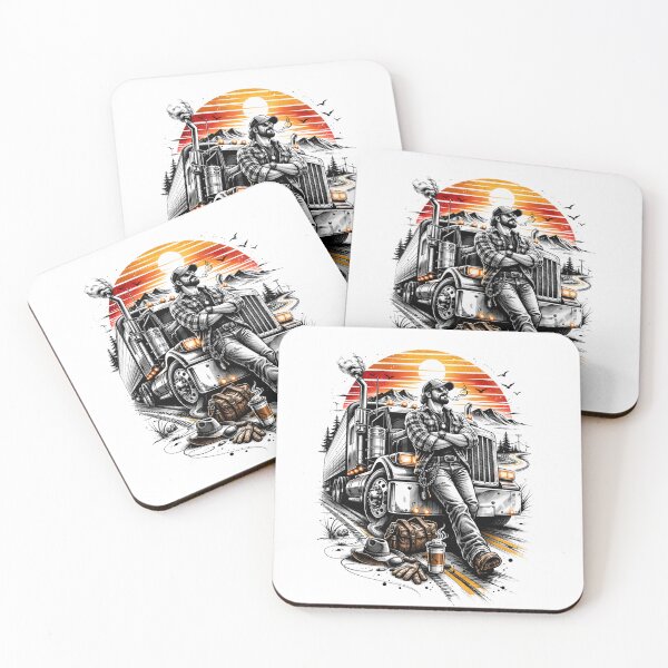 Item preview, Retro Truck Driver Sunset Shirt – Vintage Trucker Life Graphic designed and sold by sabily.