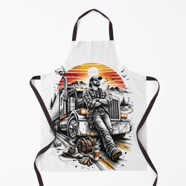 Item preview, Retro Truck Driver Sunset Shirt – Vintage Trucker Life Graphic designed and sold by sabily.