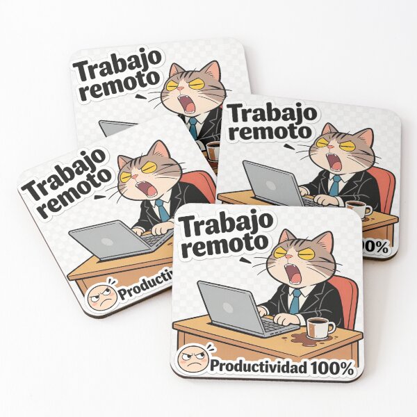 Item preview, Cat in Remote Work - 100% Real Productivity designed and sold by Office Pixel Lab.