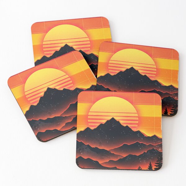 Item preview, Retro Vintage Sunset Mountain – 80s Synthwave Aesthetic Pine Trees Silhouette designed and sold by Goeagle.