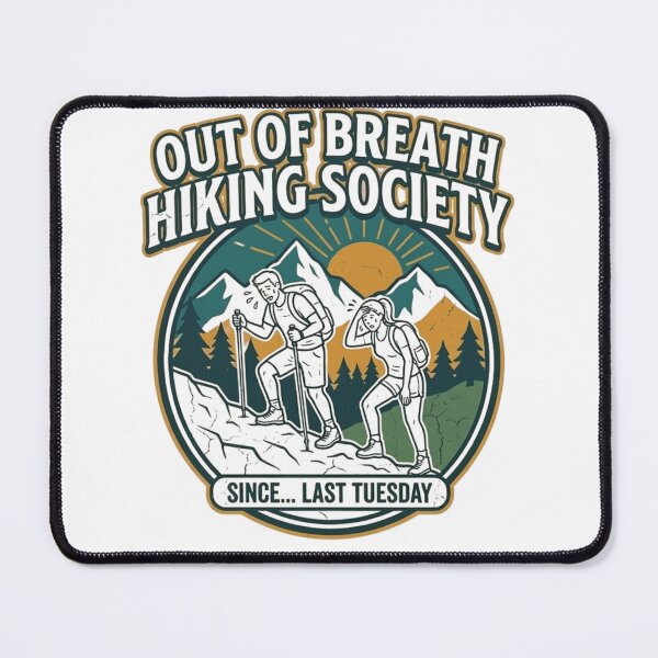 Item preview, Out of Breath Hiking Society - Funny Retro Mountain Nature Lover designed and sold by Wear Sculpt.