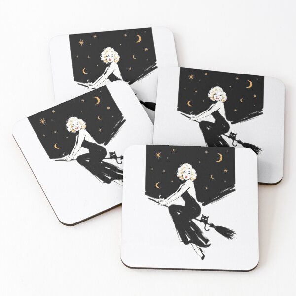 Item preview, A witch and a black cat on Halloween night. designed and sold by Natalia-Vlad.