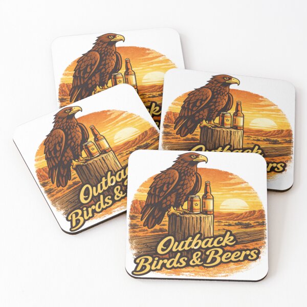 Item preview, Outback Birds & Beers – Wedgetail Eagle Aussie Bar Sunset designed and sold by PawPrintCustom.
