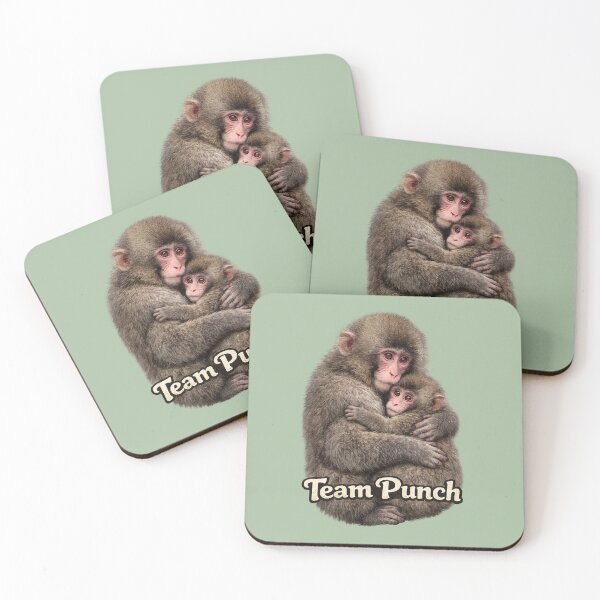 Item preview, Team Punch - Cute Baby Monkey Punch & Mother Hug | Kawaii Adorable Animal Love  designed and sold by PopCulturePixel.