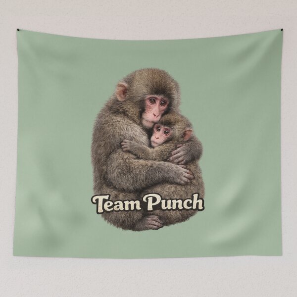 Item preview, Team Punch - Cute Baby Monkey Punch & Mother Hug | Kawaii Adorable Animal Love  designed and sold by PopCulturePixel.