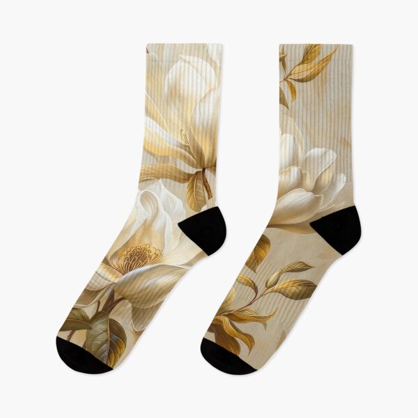 Item preview, Magnolia Flowers with Gold Accents - Elegant Botanical Floral Art designed and sold by MargaretWiktor.
