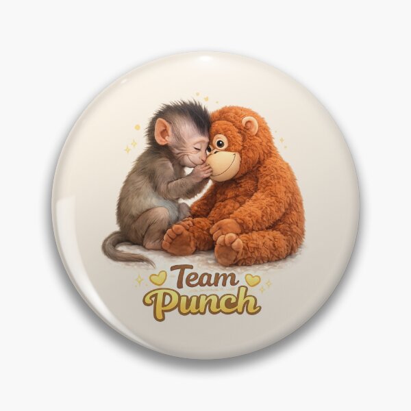 Item preview, Team Punch - Cute Baby Monkey Punch touching forehead with Plush Orangutan | Kawaii Wholesome Friendship Animal designed and sold by PopCulturePixel.