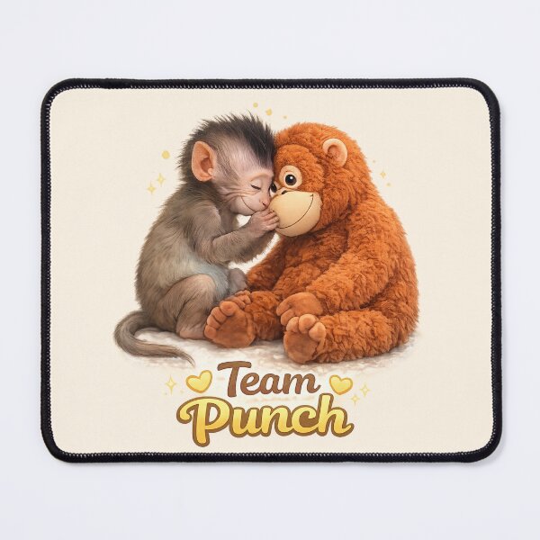 Item preview, Team Punch - Cute Baby Monkey Punch touching forehead with Plush Orangutan | Kawaii Wholesome Friendship Animal designed and sold by PopCulturePixel.