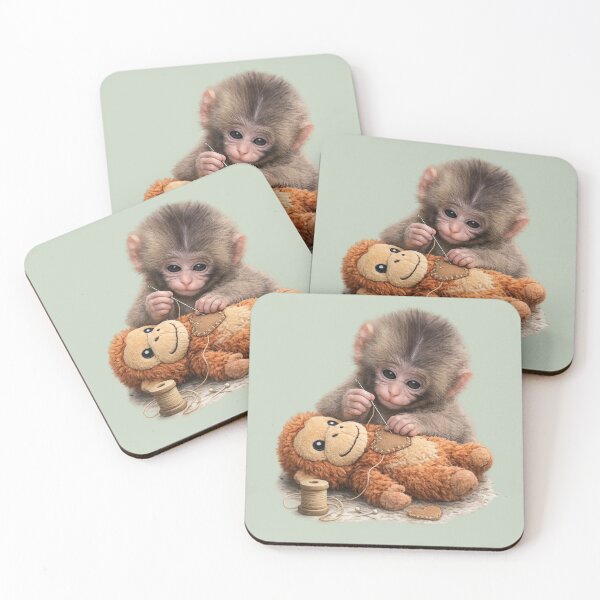 Item preview, Team Punch - Cute Baby Monkey Punch Repairing Plush Orangutan | Kawaii Wholesome Friendship Animal designed and sold by PopCulturePixel.