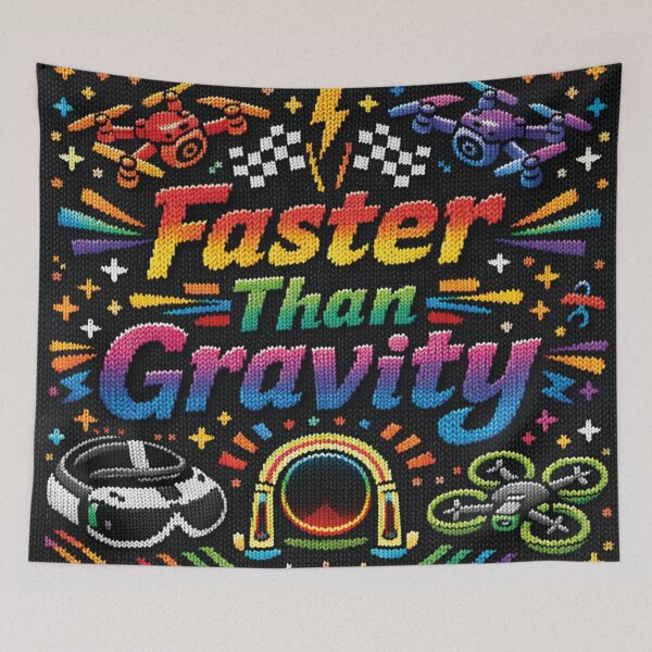 Artikelvorschau, Faster Than Gravity FPV Drohnen Race Strickmuster entworfen und verkauft von Mauswohn.