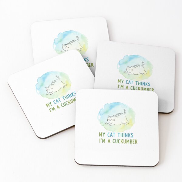 Item preview, My Cat Thinks I'm a Cucumber Funny Cat Lover Illustration designed and sold by StickyDelights.