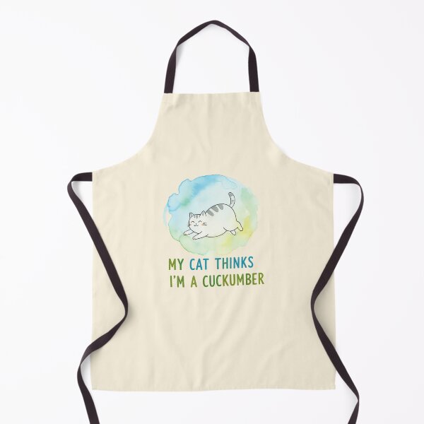 Item preview, My Cat Thinks I'm a Cucumber Funny Cat Lover Illustration designed and sold by StickyDelights.