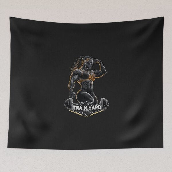 Item preview, Train Hard Strong Woman Fitness Illustration designed and sold by StorySeller85.