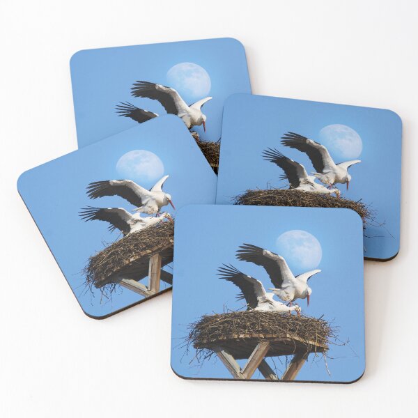 Item preview, Storks in front of the moon designed and sold by Deniis2204.