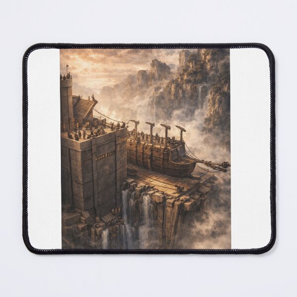 Item preview, Cliffside Sky Harbor – Epic Fantasy Dock designed and sold by bubuandfriends.