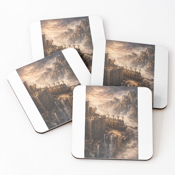 Item preview, Cliffside Sky Harbor – Epic Fantasy Dock designed and sold by bubuandfriends.