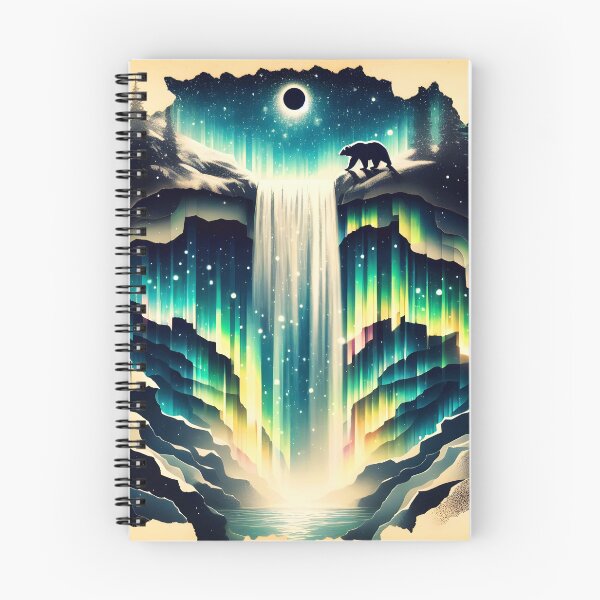Item preview, Aurora Borealis Eclipse and Bear, Ai Generated Art   designed and sold by ACC .