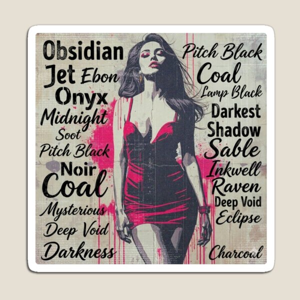 Item preview, Powerful Woman in Shades of Black - Typography Grunge Vibe designed and sold by RDproject.