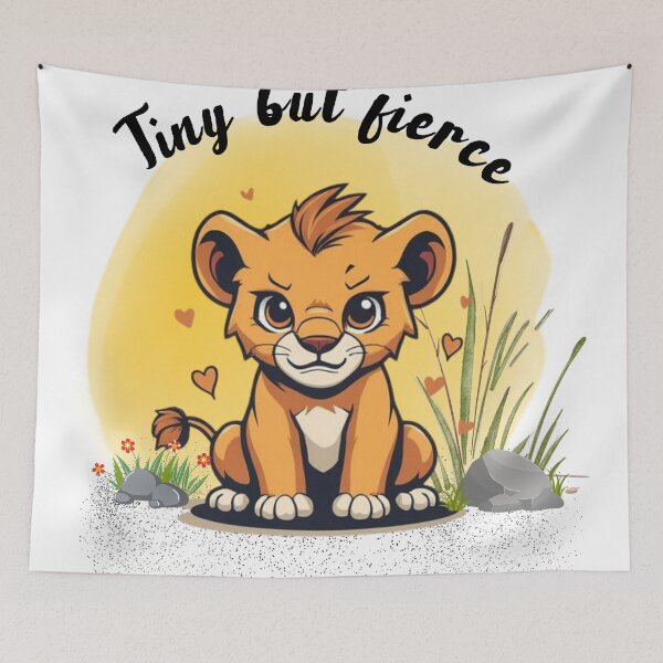 Item preview, Tiny But Fierce Cute Baby Lion designed and sold by ikaysCreative.